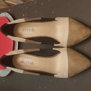 3 tone suede pumps. JustFab, 8.5
